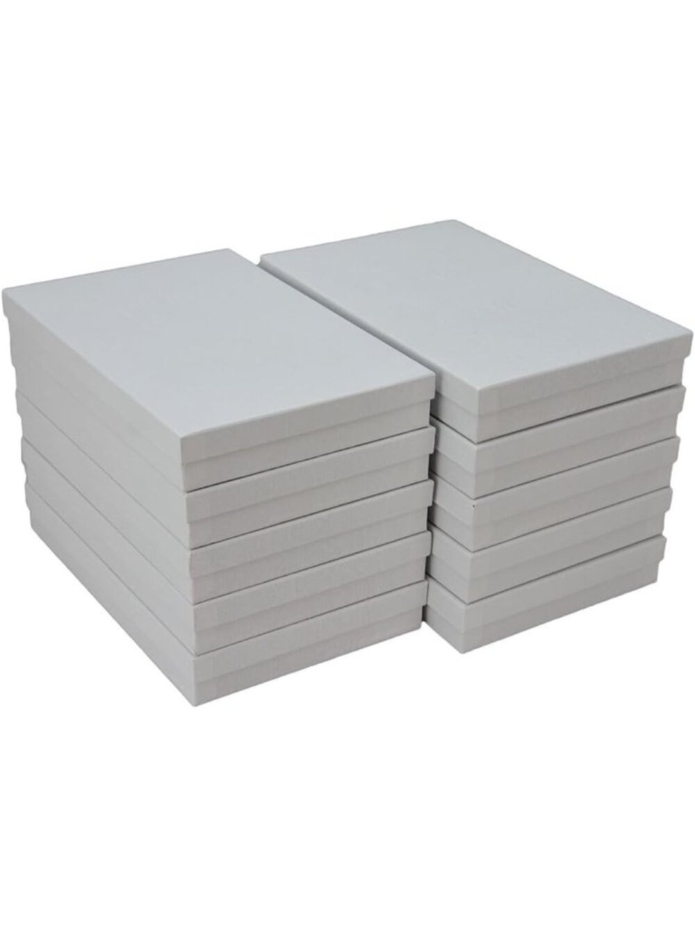 Elegant White Swirl Cotton Filled Jewelry Boxes - Pack of 10, 9"x6"x1.25